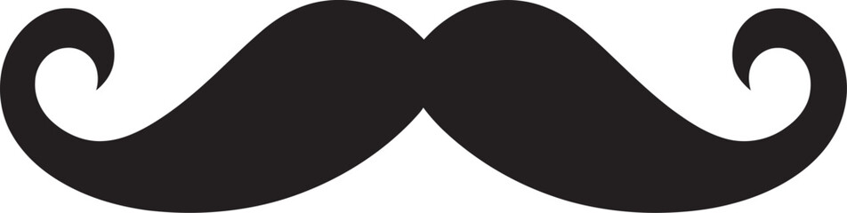 Fototapeta na wymiar Hipster Chic Doodle Moustache Icon Design Quirky Stache Vector Logo with Doodle Moustache