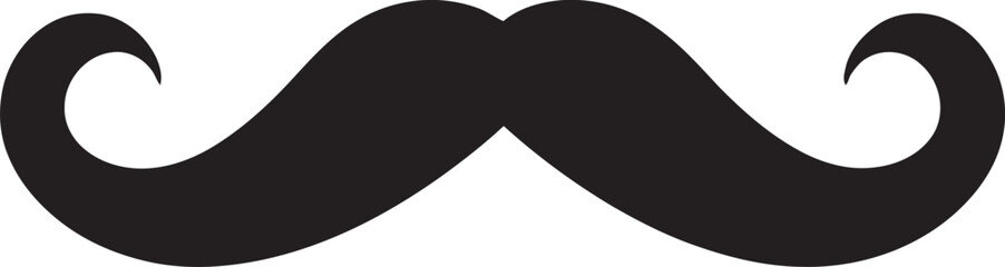 Curly Cascade Doodle Moustache Vector Illustration Artistic Adornment Doodle Moustache Logo Design