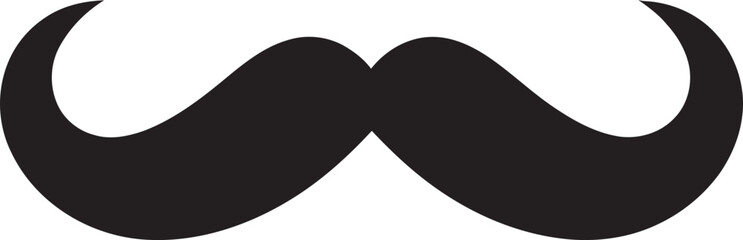 Elegant Edge Moustache Vector Emblem Creative Chic Moustache Icon Design - obrazy, fototapety, plakaty