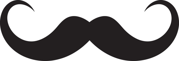 Minimalist Magic Moustache Icon Sketch Whimsical Waves Doodle Moustache Logo