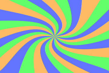 Sunburst line in style of 70s. Classic Vintage Retro Rays in colorful tones Background.