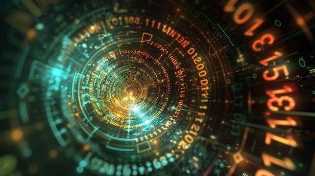 Abstract Numerology and Digital Data Concept Art