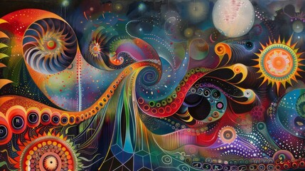 Obraz na płótnie Canvas Psychedelic Astral Vortex Painting