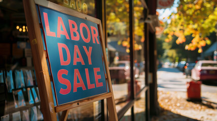 Labor Day Sale Sign Outside A Business