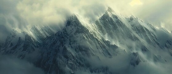 Snowcapped mountains mourning their lost white crowns, baring rocky brows to the warming world - obrazy, fototapety, plakaty