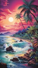 Fototapeta na wymiar Beach Sunset in Paradise