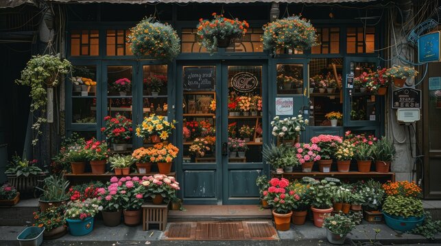 The variety of colorsful flowers are available for sale at the flower shop, customers to choose during special occasions.