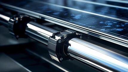 A photo of a close-up view of a solar water heater.