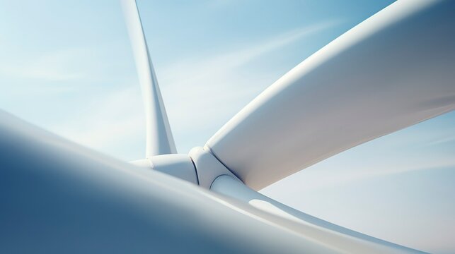 A photo of a close-up view of a wind turbine blade.