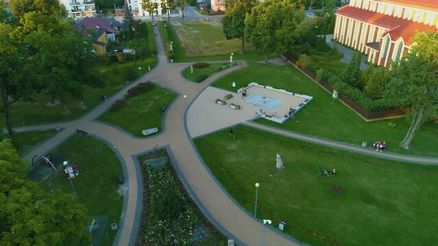 Playground Park Zelewskiego Rumia Plac Zabaw Sunset Aerial Poland