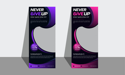 Gym and fitness Rollup Banner template