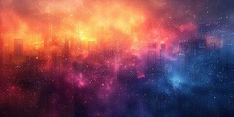 Background with abstract image of big city