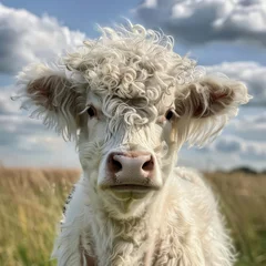 Crédence de cuisine en verre imprimé Buffle Illustration cute cartoon cow from farm