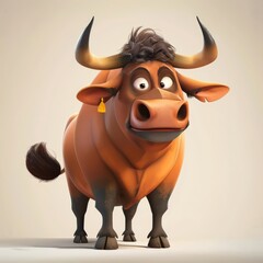 Illustration cute cartoon cow from farm