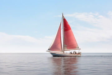 Fototapeta premium nice sailboat in the sea sailing at outdoor