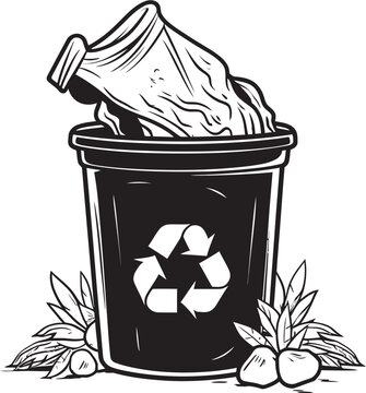 Garbage Bin Graphic Where Waste Meets Responsibility Eco Bin Icon Empowering Communities for Change
