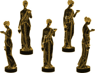 Vector sketch illustration design of beauty statue of greek roman goddess