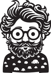 Urban Claus Creations Trendy Santa Artwork in Vector Form Santas Stache Style Hip Facial Hair Adorns Vector Logo Design