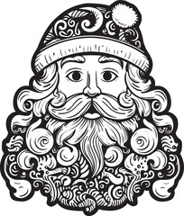 Festive Flair Stylish Santa Artwork in Vector Hipster Style Vintage Santa Vibes Nostalgic Art in Vector Hipster Style