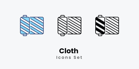 Cloth  Icons set thin line and glyph vector icon illustration