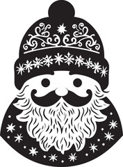 Santas Scarf Squad Fashionable Neckwear Adorns Claus Art in Vector Festive Fashion Trendy Santa Artwork in Vector Logo Design