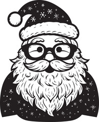 Hipster Holiday Hues Trendy Santa Logo Design in Vector Vintage Vibes Nostalgic Santa Art in Retro Vector Logo Design