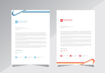 Blue and Orange Modern Business Letterhead Design Template, Abtract Letterhead Design, Letterhead Template