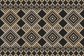 Navajo tribal vector seamless pattern. Native American ornament. Ethnic South Western decor style. Boho geometric ornament. Pixel seamless pattern. Mexican blanket, rug. Woven carpet illustration.