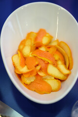 bowl of orange peels