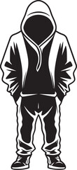 Urban Edge Modern Man in Hoodie Logo Icon Hooded Legacy Chic Man in Hoodie Vector Symbol