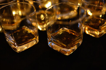 whiskey in glass tumbler