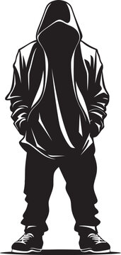 Hoodie Fusion Stylish Man in Hoodie Vector Emblem Urban Edge Modern Man in Hoodie Logo Icon