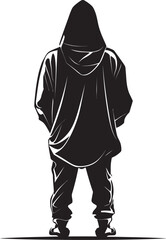 Hooded Maverick Stylish Man in Hoodie Vector Emblem Urban Nomad Man in Hoodie Vector Logo Design