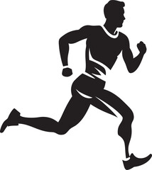 Fototapeta na wymiar City Stride Urban Man Running Vector Emblem Runners Essence Man Running Vector Logo Design