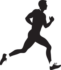 Marathon Spirit Jogging Man Vector Icon Design City Stride Urban Man Running Vector Emblem