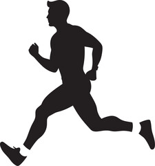 Fototapeta na wymiar Speed Sprinter Man Running Vector Emblem Design Trailblazing Journey Jogging Man Vector Logo