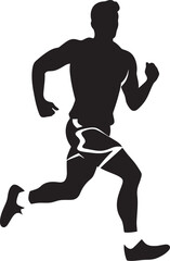 Fototapeta na wymiar Trailblazing Journey Jogging Man Vector Logo City Runner Urban Man Running Vector Icon Design