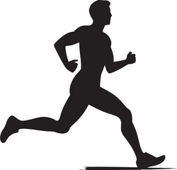 Fototapeta na wymiar City Runner Urban Man Running Vector Icon Design Fitness Fusion Man Running Vector Emblem Symbol