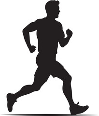 Jogging Guru Athletic Man Vector Logo Design Urban Dash Man Running Vector Icon