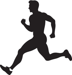Fototapeta na wymiar Urban Trek Jogging Man Vector Icon Speed Sprinter Man Running Vector Logo Design