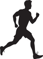 Marathon Spirit Jogging Man Vector Emblem Design City Stride Urban Man Running Vector Logo Symbol