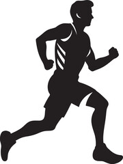 Fototapeta na wymiar Speed Surge Jogging Man Vector Logo Design Marathon Motion Man Running Vector Icon