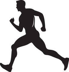 Urban Stride Jogging Man Vector Emblem Fitness Pursuit Man Running Vector Logo Design