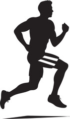 Urban Sprinter Jogging Man Vector Emblem Trailblazing Runner Man Running Vector Logo Symbol