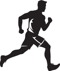 City Sprinter Urban Man Running Vector Emblem Jogging Guru Man Jogging Vector Logo Design