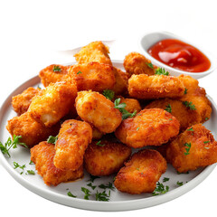 chicken nuggets isolated on white background
