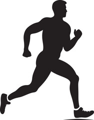 Speed Dash Man Running Vector Icon Urban Sprint Jogging Man Vector Emblem