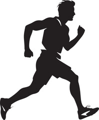 City Stride Urban Man Running Vector Emblem Jogging Journey Man Running Vector Logo Design