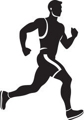 Fototapeta na wymiar Fitness Pursuit Jogging Man Vector Logo Design Trailblazing Trek Man Running Vector Icon