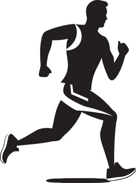 Urban Sprint Jogging Man Vector Emblem Fitness Focus Man Running Vector Logo Design
